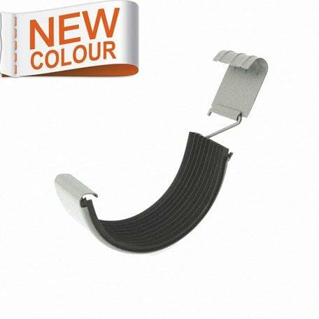 115mm Half Round RAL 9007 'Grey Aluminium' Galvanised Steel Gutter Union - Trade Warehouse