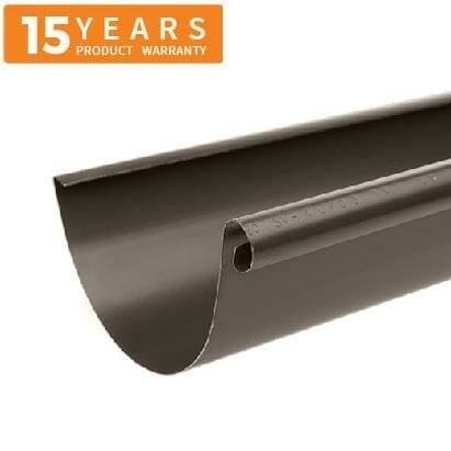 115mm Half Round Sepia Brown Galvanised Steel Gutter 3m Length - Trade Warehouse