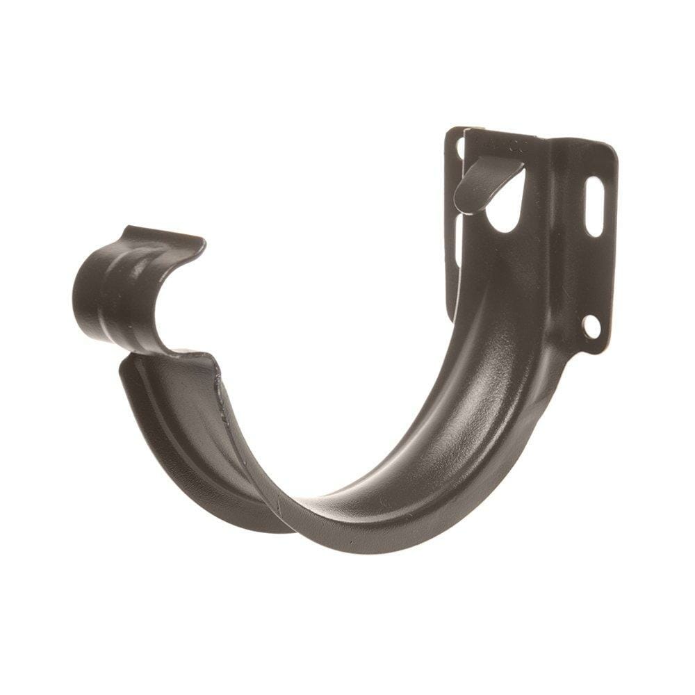 115mm Half Round Sepia Brown Galvanised Steel 'Short-back' Fascia Bracket - Trade Warehouse