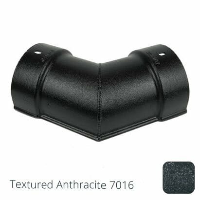 115x75mm (4.5"x3") Beaded Deep Run Cast Aluminium 135 degree Combined Gutter Angle - Textured Anthracite Grey RAL 7016 - Trade Warehouse