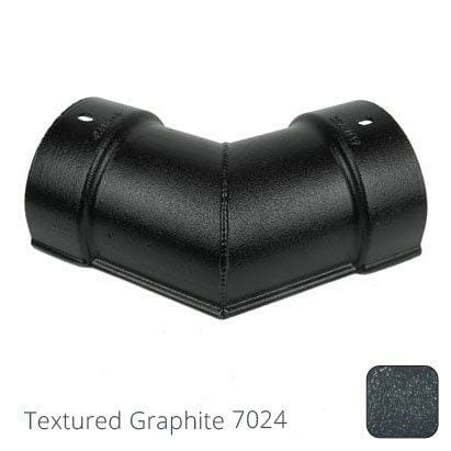 115x75mm (4.5"x3") Beaded Deep Run Cast Aluminium 135 degree Combined Gutter Angle - Textured Graphite Grey RAL 7024 - Trade Warehouse