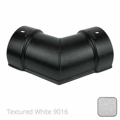 115x75mm (4.5"x3") Beaded Deep Run Cast Aluminium 135 degree Combined Gutter Angle - Textured Traffic White RAL 9016 - Trade Warehouse