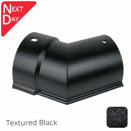 115x75mm (4.5"x3") Beaded Deep Run Cast Aluminium 135 degree Gutter Angle - Internal - Textured Black - Next Day Delivery - Trade Warehouse