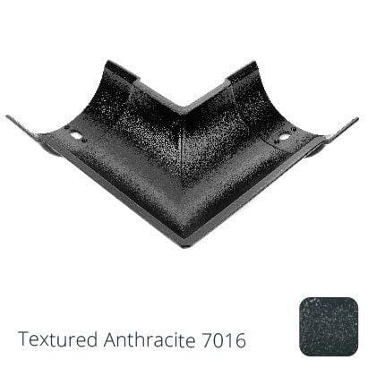 115x75mm (4.5"x3") Beaded Deep Run Cast Aluminium 90 degree Combined Gutter Angle - Textured Anthracite Grey RAL 7016 - Trade Warehouse