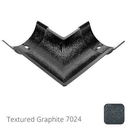 115x75mm (4.5"x3") Beaded Deep Run Cast Aluminium 90 degree Combined Gutter Angle - Textured Graphite Grey RAL 7024 - Trade Warehouse