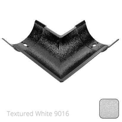 115x75mm (4.5"x3") Beaded Deep Run Cast Aluminium 90 degree Combined Gutter Angle - Textured Traffic White RAL 9016 - Trade Warehouse