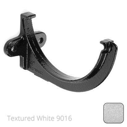 115x75mm (4.5"x3") Beaded Deep Run Cast Aluminium Gutter Fascia Bracket - Textured Traffic White RAL 9016 - Trade Warehouse
