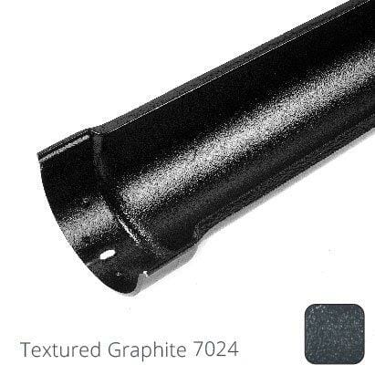 115x75mm (4.5"x3") Beaded Deep Run Cast Aluminium Gutter Length - 1.83m - Textured Graphite Grey RAL 7024 - Trade Warehouse