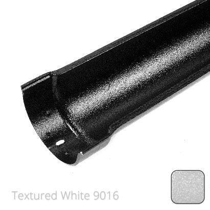 115x75mm (4.5"x3") Beaded Deep Run Cast Aluminium Gutter Length - 1.83m - Textured Traffic White RAL 9016 - Trade Warehouse