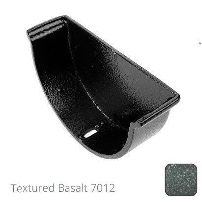 115x75mm (4.5"x3") Beaded Deep Run Cast Aluminium Gutter Stop-end - Internal - Textured Basalt Grey RAL 7012 - Trade Warehouse