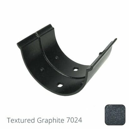 115x75mm (4.5"x3") Beaded Deep Run Cast Aluminium Gutter Union - Textured Graphite Grey RAL 7024 - Trade Warehouse