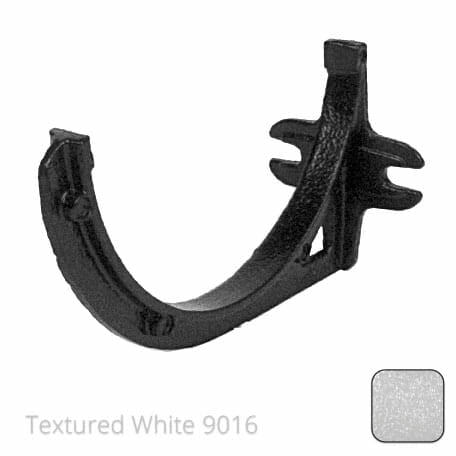 125mm (5") Half Round Cast Aluminium Gutter Fascia Bracket - Textured Traffic White RAL 9016 - Trade Warehouse