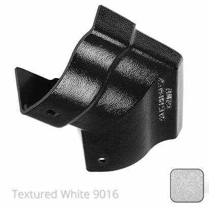 125mm (5") Victorian Ogee Cast Aluminium Gutter 135 External Angle - Textured Traffic White RAL 9016 - Trade Warehouse