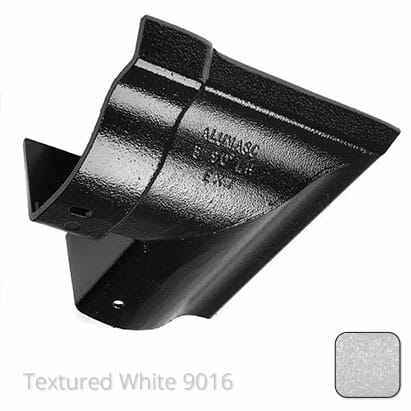 125mm (5") Victorian Ogee Cast Aluminium Gutter 90 External Angle - Textured Traffic White RAL 9016 - Trade Warehouse