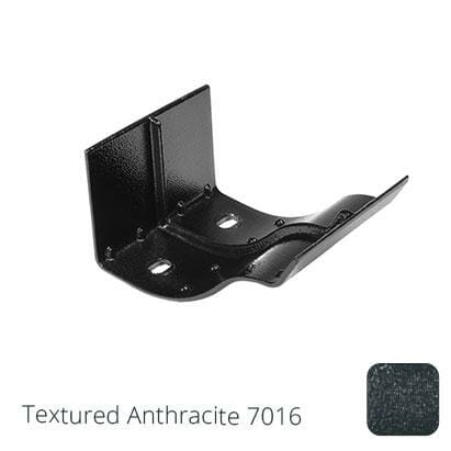 125mm (5") Victorian Ogee Cast Aluminium Gutter Union - Textured Anthracite Grey RAL 7016 - Trade Warehouse