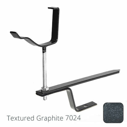 125mm (5") Victorian Ogee Cast Aluminium Rise & Fall Gutter Bracket - Textured Graphite Grey RAL 7024 - Trade Warehouse