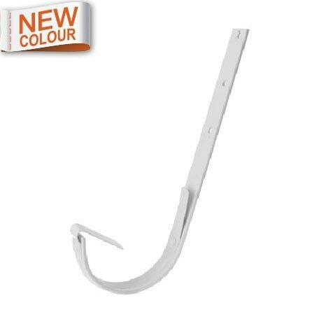 125mm Half Round 9016M White Galvanised Steel Top Fix Rafter Bracket (Bend On Site) - Trade Warehouse