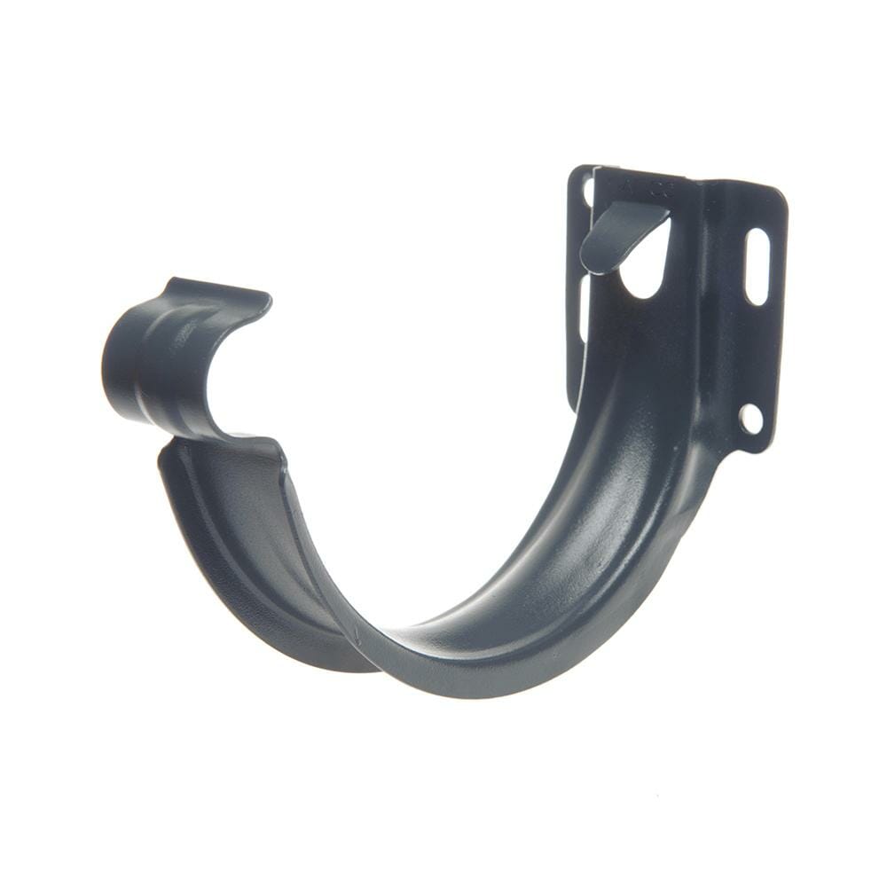 125mm Half Round Anthracite Grey Galvanised Steel 'Short-back' Fascia Bracket - Trade Warehouse