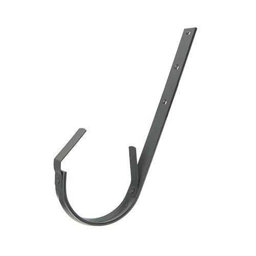 125mm Half Round Anthracite Grey Galvanised Steel Top Fix Rafter Bracket (Bend On Site) - Trade Warehouse