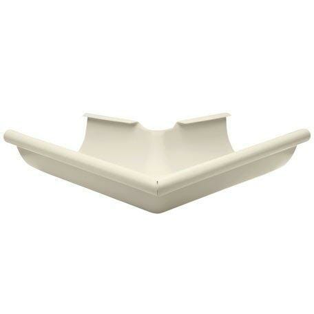 125mm Half Round Grey White Galvanised Steel 90 degree External Gutter Angle - Trade Warehouse