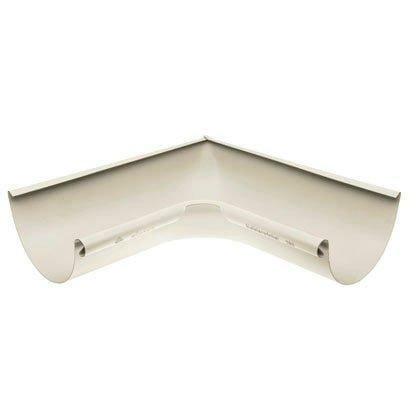 125mm Half Round Grey White Galvanised Steel 90 degree Internal Gutter Angle - Trade Warehouse