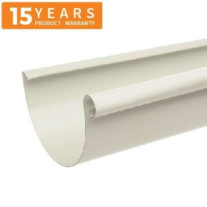 125mm Half Round Grey White Galvanised Steel Gutter 3m Length - Trade Warehouse