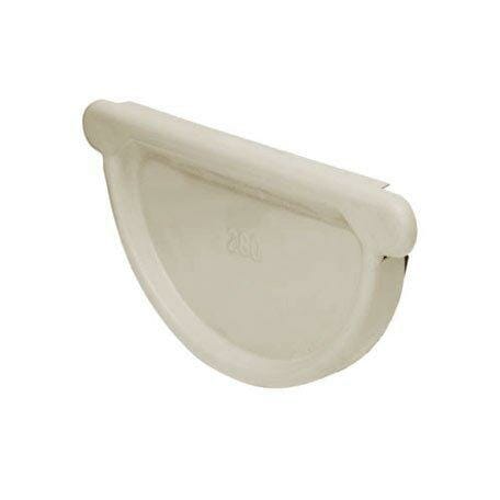125mm Half Round Grey White Galvanised Steel Gutter Stop End - Trade Warehouse