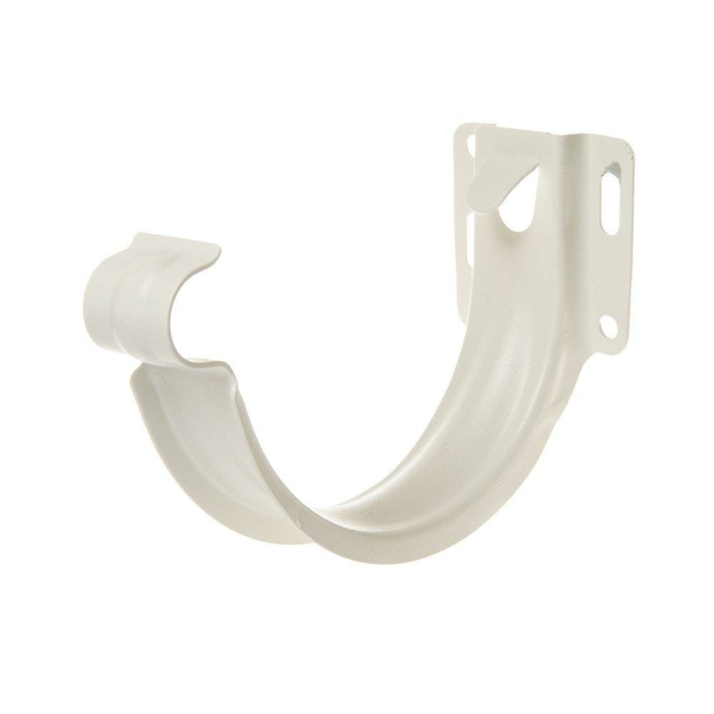125mm Half Round Grey White Galvanised Steel 'Short-back' Fascia Bracket - Trade Warehouse