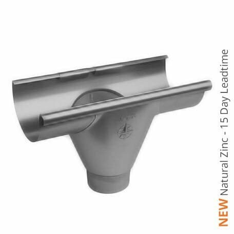 125mm Half Round Natural Zinc 80mm 'prefab' Gutter Outlet - Trade Warehouse