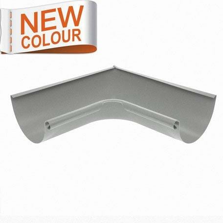 125mm Half Round RAL 9007 'Grey Aluminium' Galvanised Steel 90degree Internal Gutter Angle - Trade Warehouse