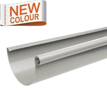 125mm Half Round RAL 9007 'Grey Aluminium' Galvanised Steel Gutter 3m Length - Trade Warehouse
