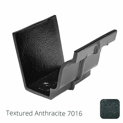 125x100 (5"x 4") Moulded Ogee Cast Aluminium Gutter Union - Textured Anthracite Grey RAL 7016 - Trade Warehouse