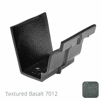 125x100 (5"x 4") Moulded Ogee Cast Aluminium Gutter Union - Textured Basalt Grey RAL 7012 - Trade Warehouse