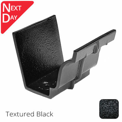 125x100 (5"x 4") Moulded Ogee Cast Aluminium Gutter Union - Textured Black - Trade Warehouse