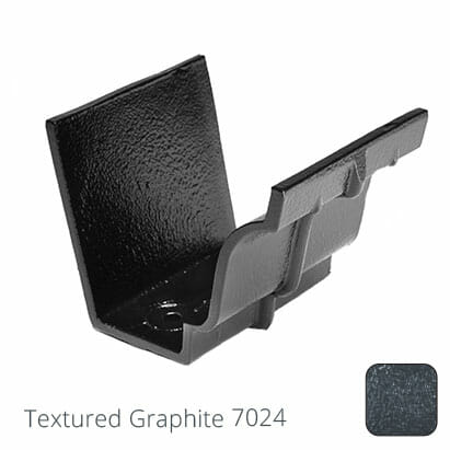 125x100 (5"x 4") Moulded Ogee Cast Aluminium Gutter Union - Textured Graphite Grey RAL 7024 - Trade Warehouse