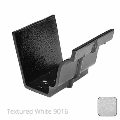 125x100 (5"x 4") Moulded Ogee Cast Aluminium Gutter Union - Textured Traffic White RAL 9016 - Trade Warehouse
