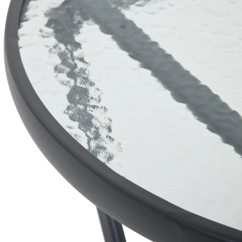 Light Grey Rattan Bistro Set With Foldable Table and Chairs