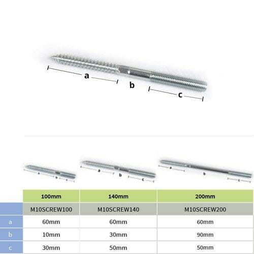 140mm M10 Galvanised Steel Screw for use with Downpipe Bracket with M10 Boss - Trade Warehouse