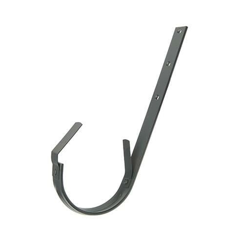 150mm Half Round Anthracite Grey Galvanised Steel Top Fix Rafter Bracket (Bend On Site) - Trade Warehouse