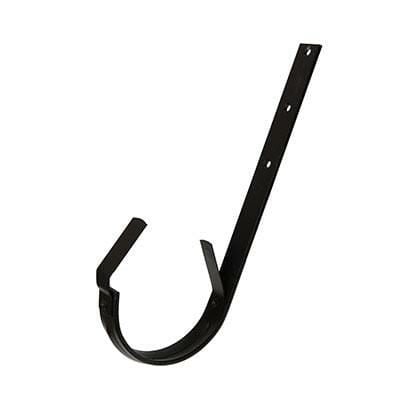 150mm Half Round Black Coated Galvanised Steel Top Fix Rafter Bracket (Bend On Site) - Trade Warehouse