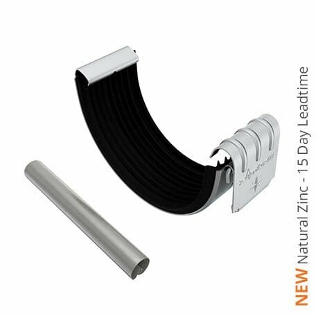 150mm Half Round Natural Zinc Gutter Union - Trade Warehouse