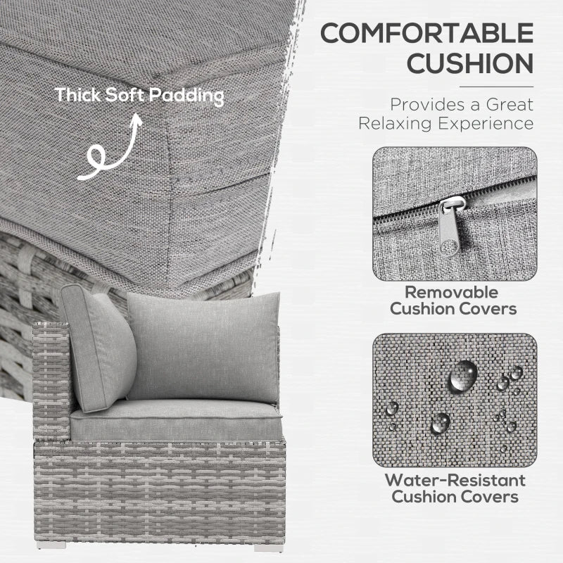 Light Grey Rattan Single Sofa Chair With Cushions