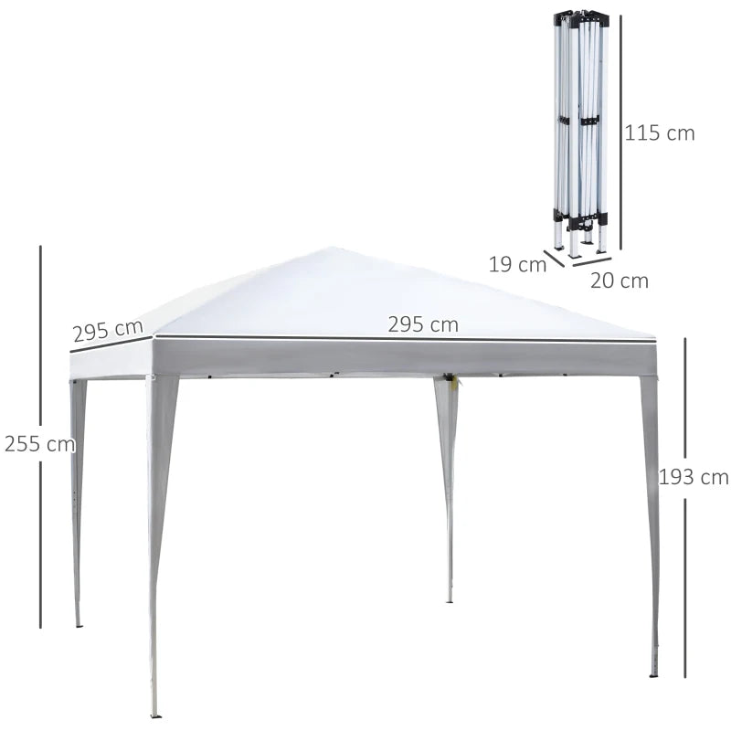 3m x 3m Adjustable White Marquee Party Tent