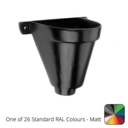 200mm Cast Aluminium Flat Back Hopper Head - 76mm (3") Outlet - One of 26 Standard Matt RAL colours TBC - Trade Warehouse