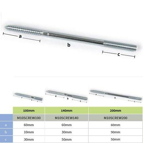 200mm M10 Galvanised Steel Screw for use with Downpipe Bracket with M10 Boss - Trade Warehouse