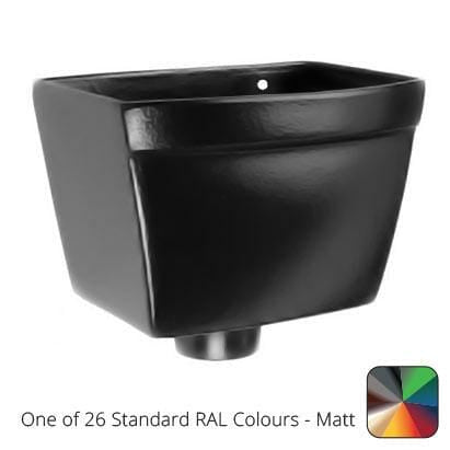 250mm Cast Aluminium Rectangular Hopper Head 100mm (4")Outlet - One of 26 Standard Matt RAL colours TBC - Trade Warehouse