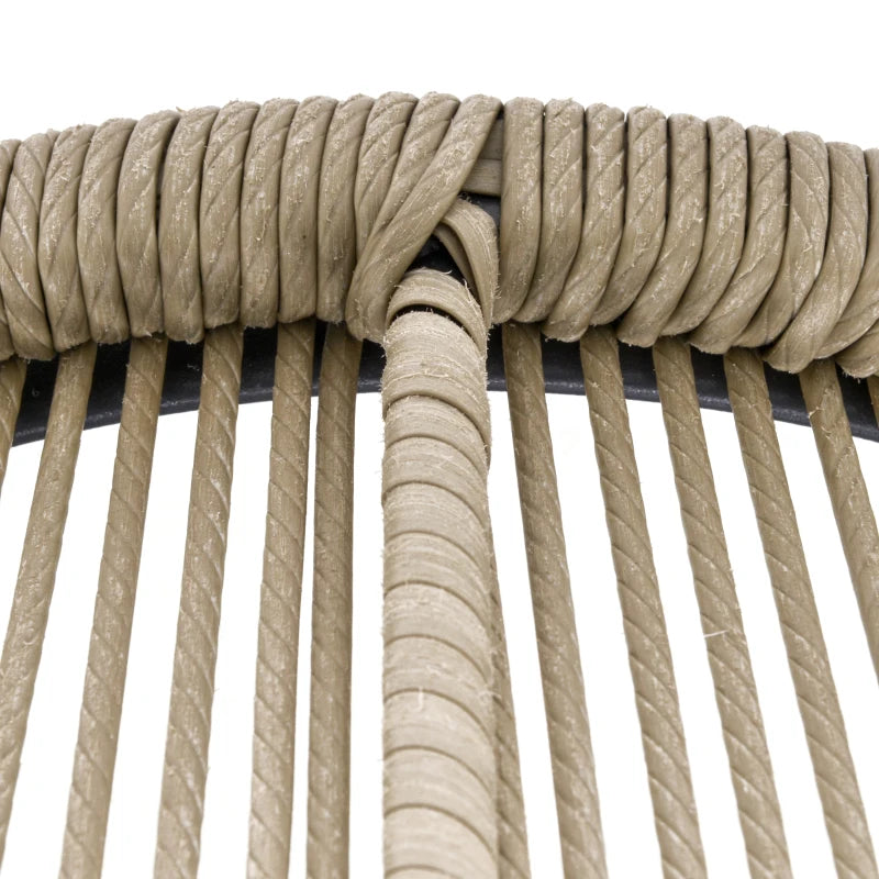 3 Piece Balcony Bistro Set With Metal Frame Wrapped in Brown Wicker