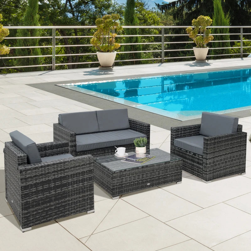 Grey 4 Piece Detachable Furniture Set With Cushions