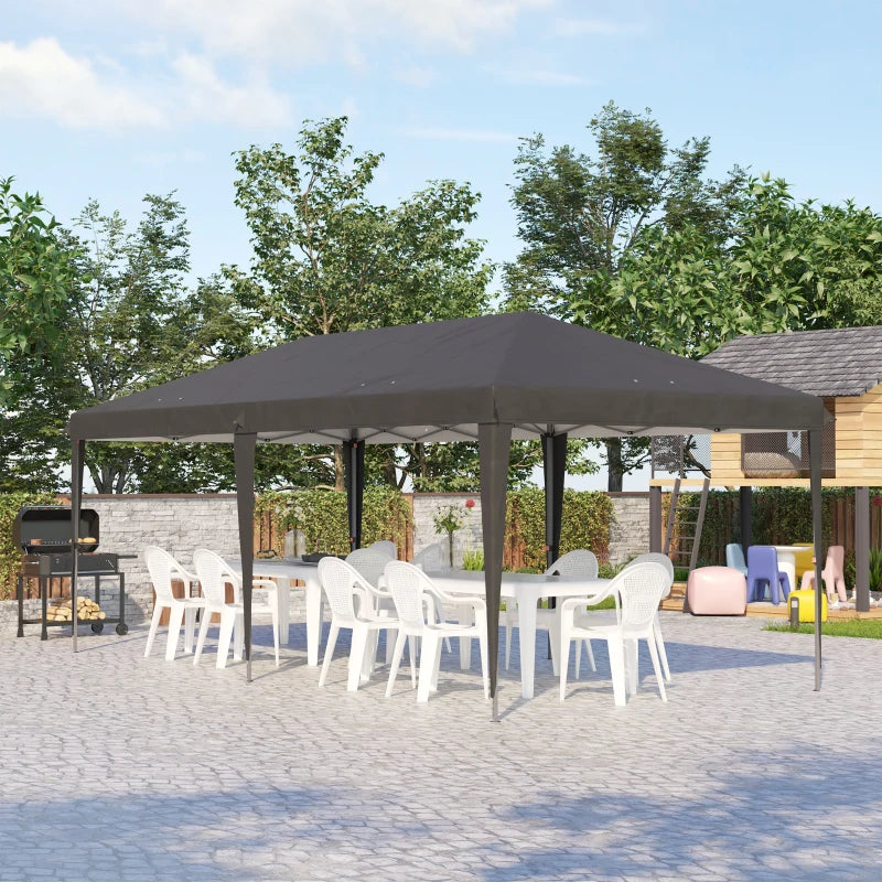 Black Pop Up Gazebo - Height Adjustable With Carrying Bag