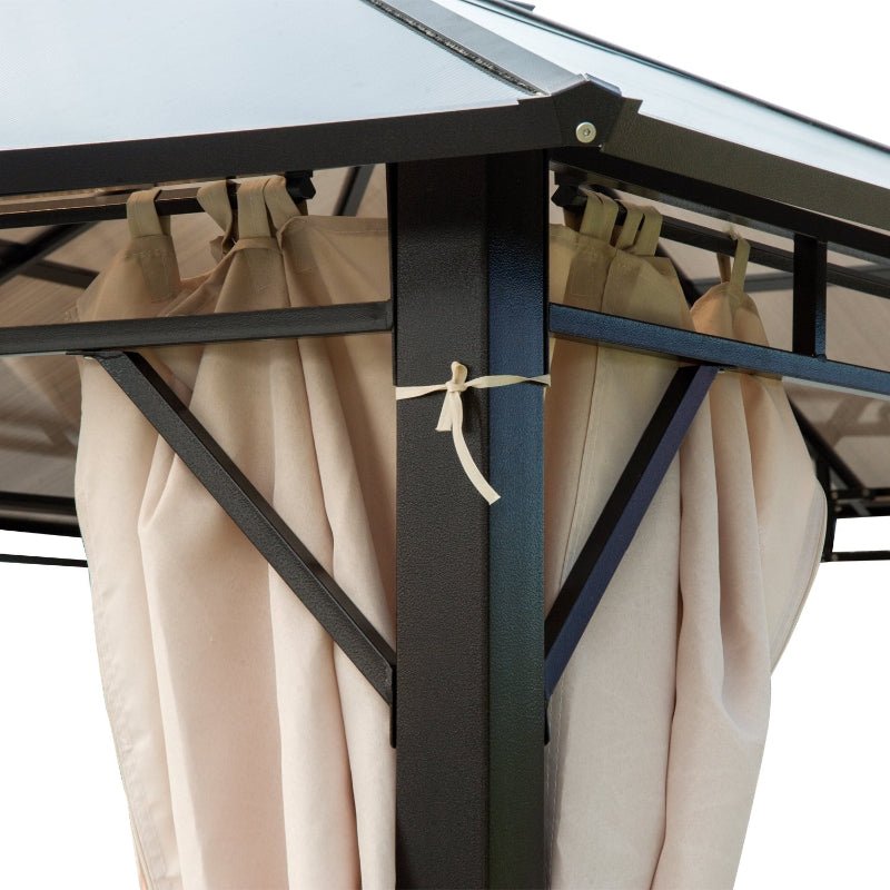 3 x 3.6m Gazebo With Polycarbonate Roof & Steel Frame - Trade Warehouse